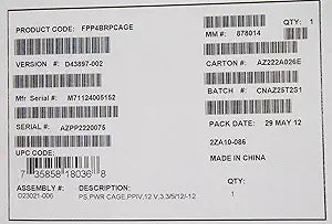 Intel FPP4BRPCAGE Redundant Power Supply Cage