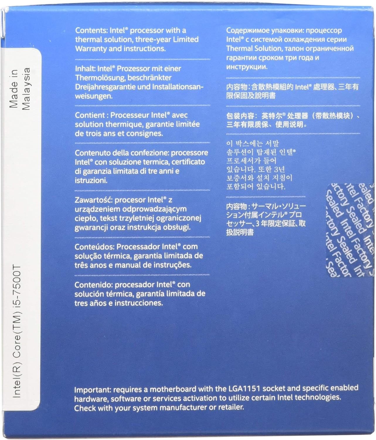 Intel SR337 Core i5-7500T Processor 7th Gen OEM Renewed