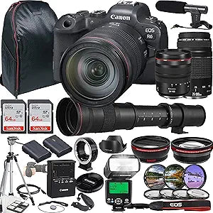 Canon EOS R6 Mirrorless Camera 24-105mm Lens Bundle