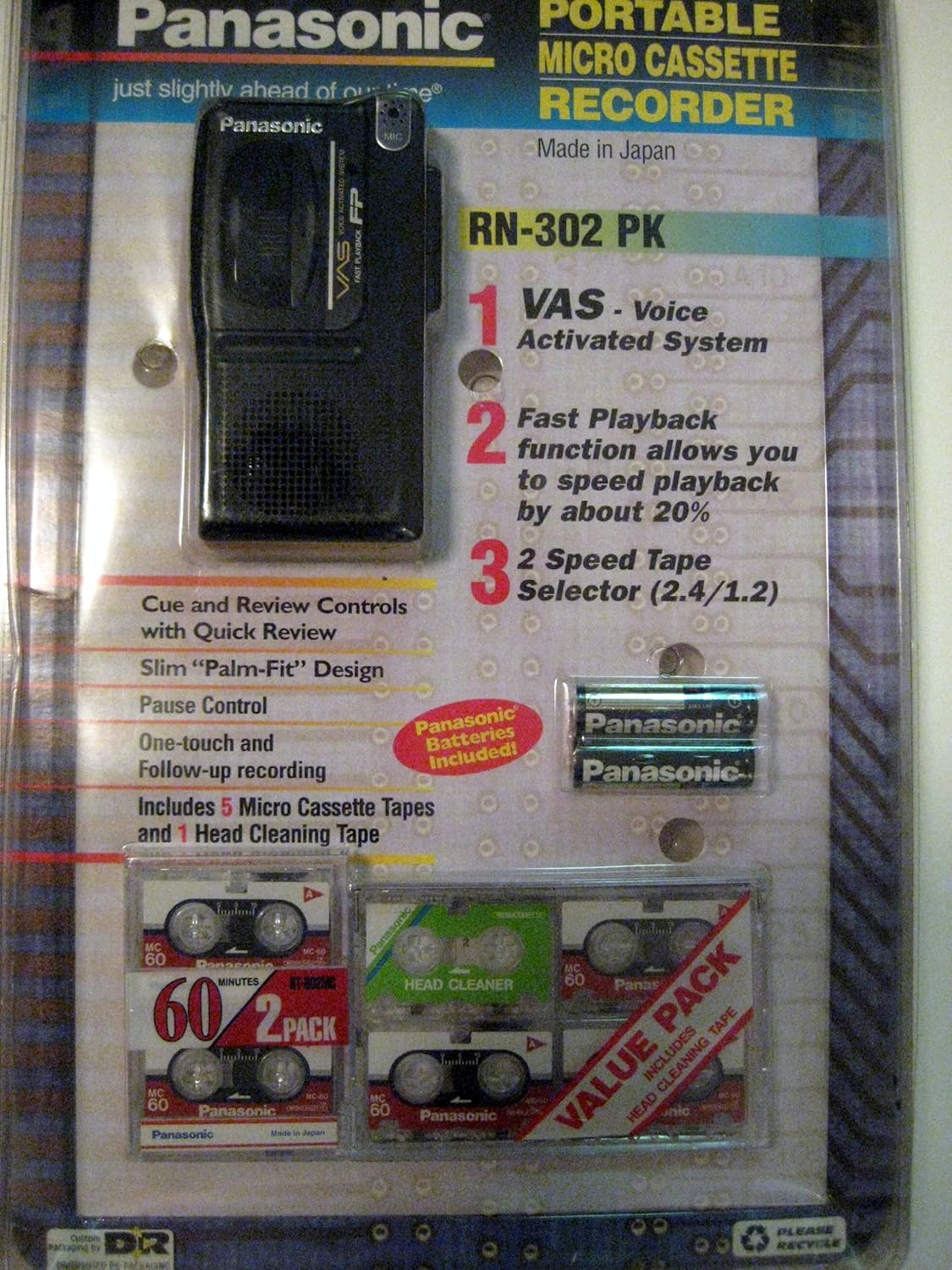 Panasonic RN-302 Microcassette Voice Recorder - Portable