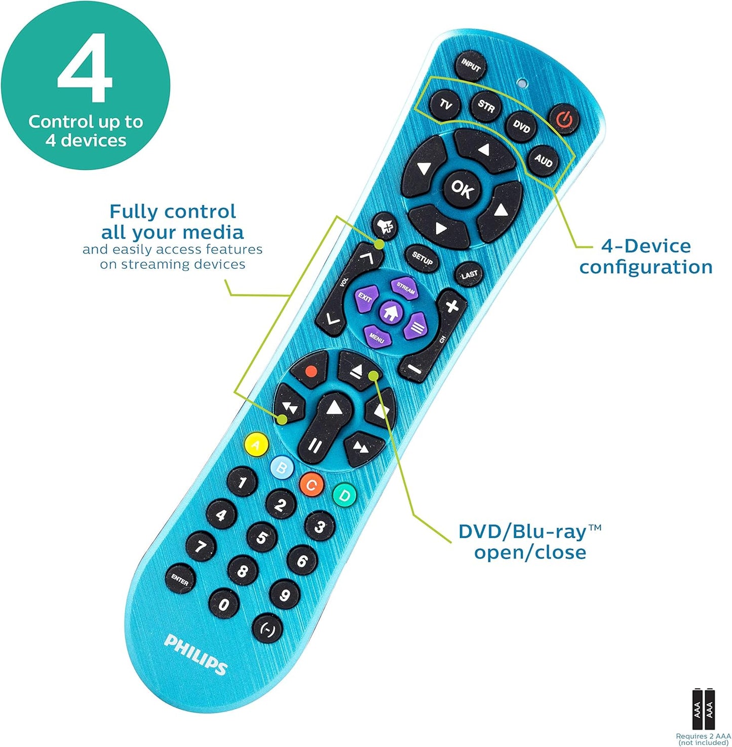 Philips SRP9263C/27 Universal TV Remote - Blue
