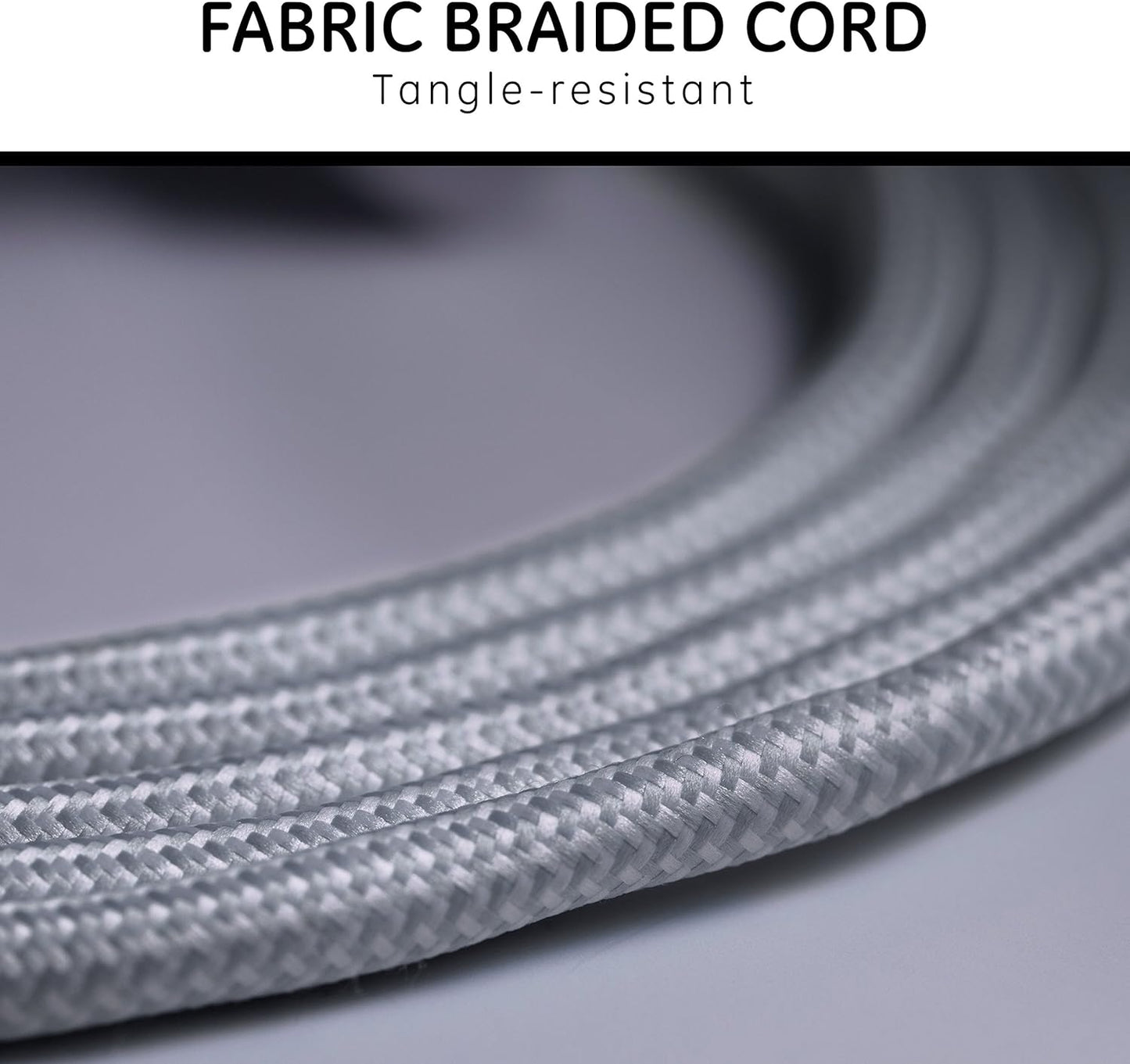 GE 40530 3-Outlet 15 Ft Braided Power Strip