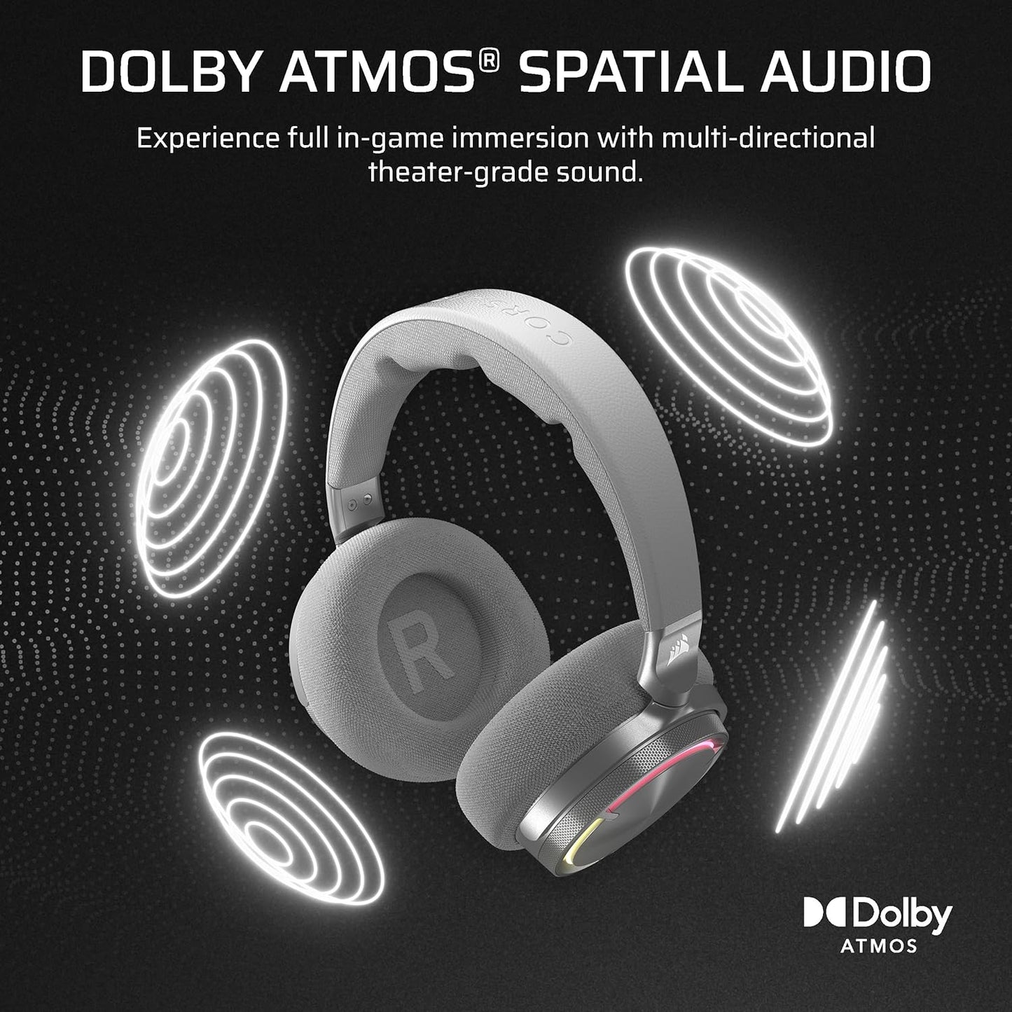 Corsair Virtuoso MAX Silver Wireless Dolby Atmos Gaming Headset