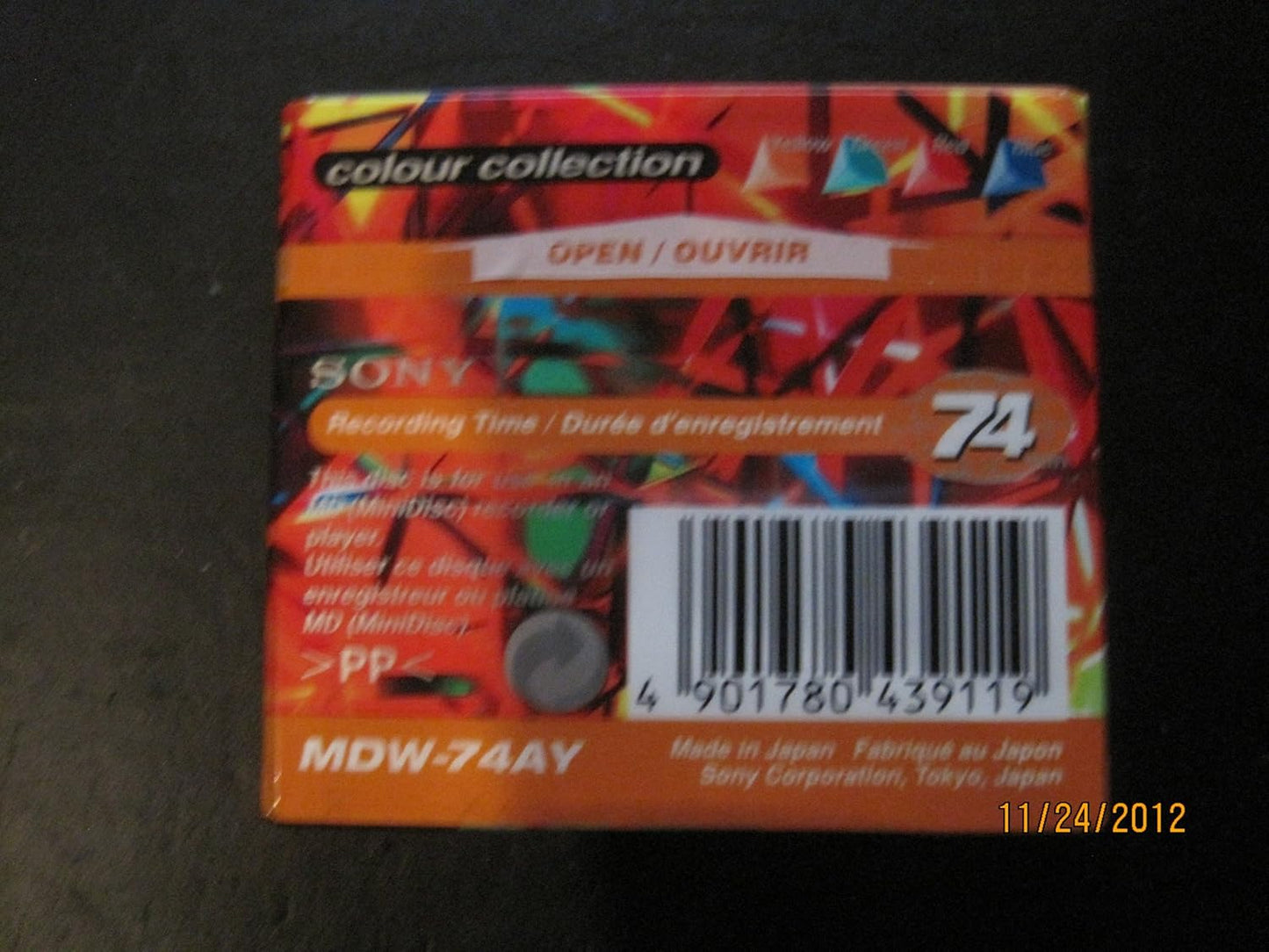 Sony MDW74CRY Blank MiniDisc 74 Minutes - Topaz Yellow