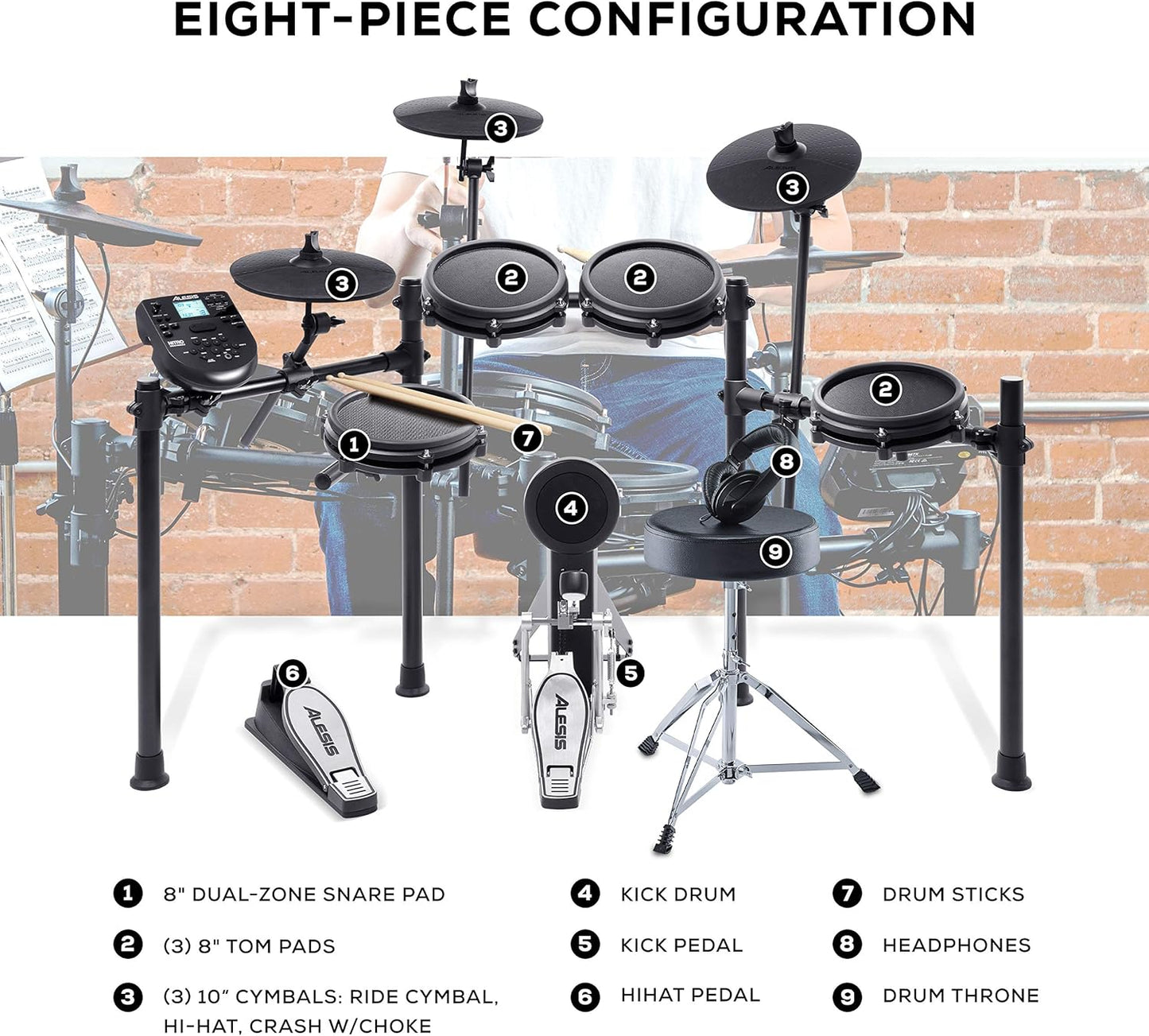 Alesis Drums Nitro Mesh Kit: Complete Electric Drum Set Bundle