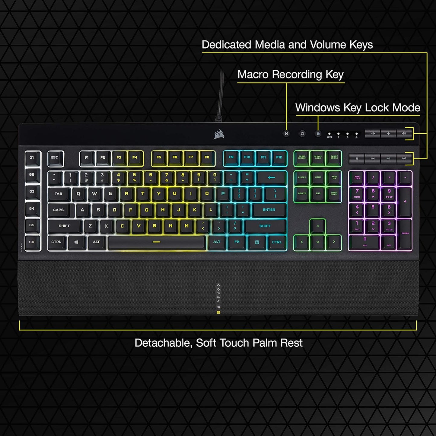 Corsair CH-9226765-NA/FF K55 RGB Pro Gaming Keyboard