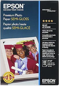 Epson S041982 Premium Semi-Gloss Photo Paper 4x6 40 Sheets
