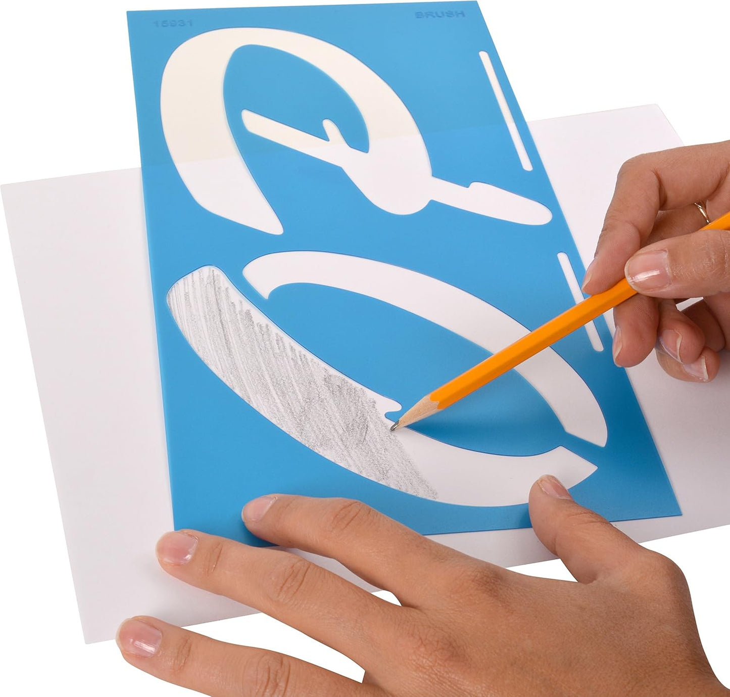 Westcott 15931 LetterCraft Brush Font Stencil 6-Inch