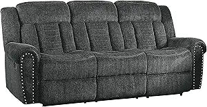 Lexicon 194840123989 Huddart Charcoal Gray Reclining Sofa