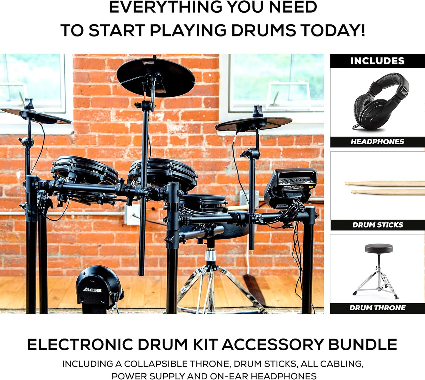 Alesis Drums Nitro Mesh Kit: Complete Electric Drum Set Bundle