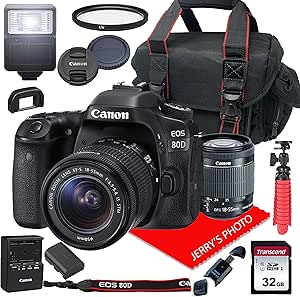 Canon EOS 80D 18-55mm Lens Bundle
