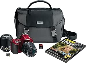 Nikon 13468 D5200 Digital SLR with Two Lenses (Red)