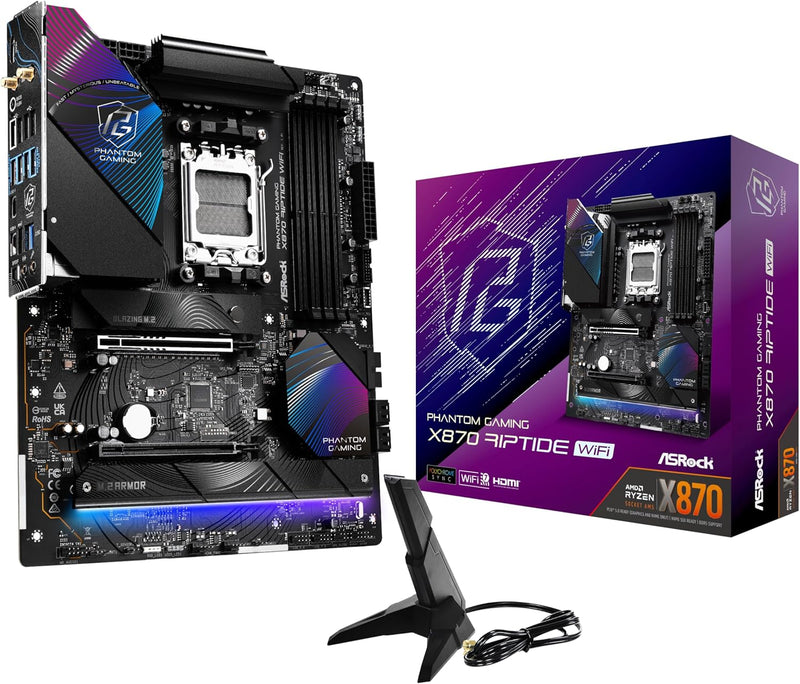 ASRock X870 RIPTIDE WIFI Phantom Gaming AM5 Motherboard — main product image