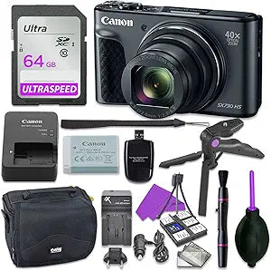 Canon Powershot SX730 HS Camera Bundle 64GB Accessories
