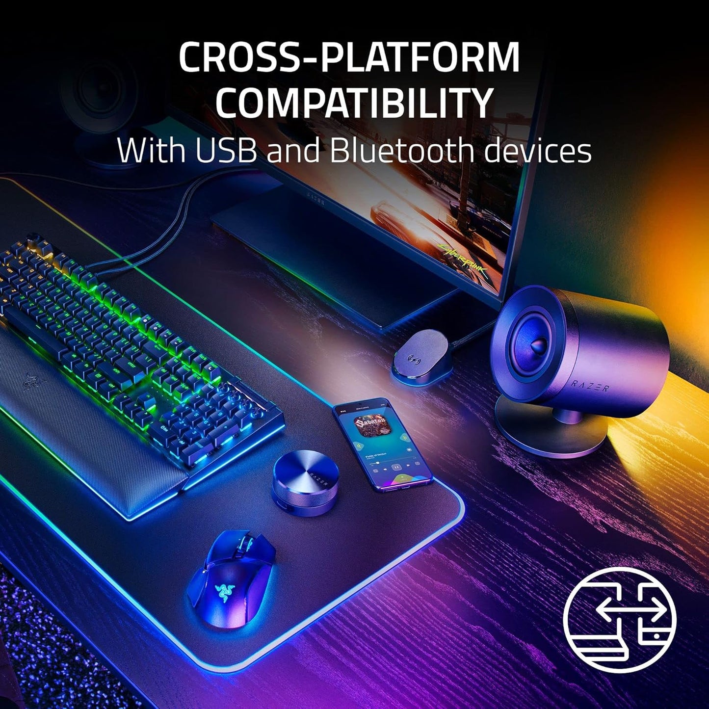 Razer RZ05-04740100-R3U1 Nommo V2 Pro Wireless Gaming Speakers