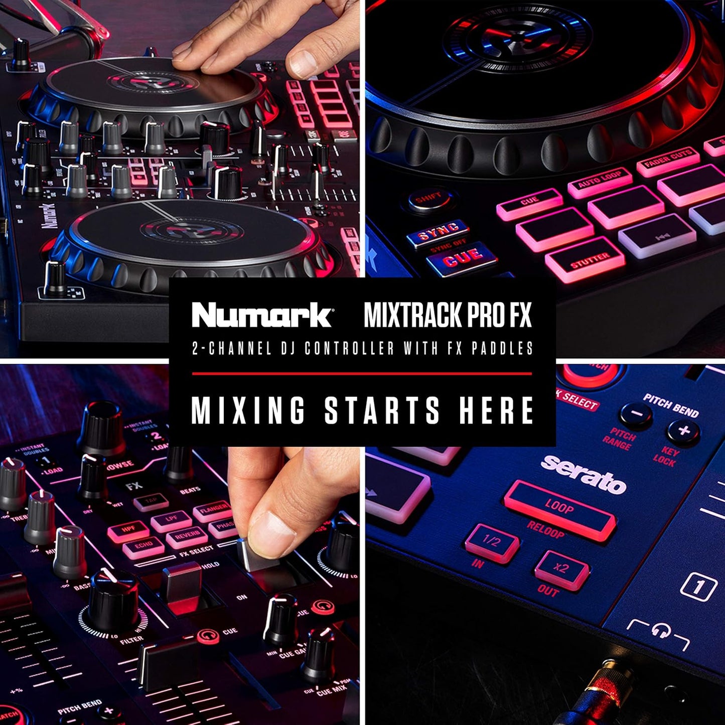 Numark Mixtrack Pro FX - 2-Deck Serato DJ Controller - Audio Interface