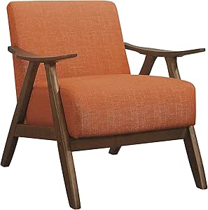 Lexicon S181138RN-1 Mid Century Modern Accent Chair Orange