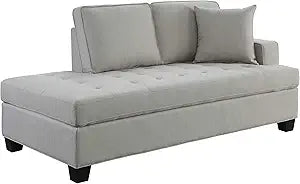 Lexicon 194840130444 Fernleaf Khaki Chaise Lounge