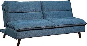 Lexicon S189560BU-3CL Metz Blue Futon Sofa Sleeper Bed