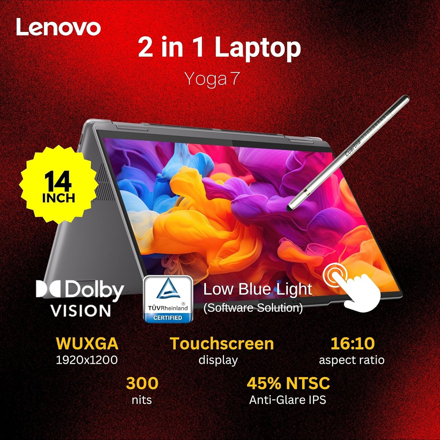 Lenovo Yoga 7 AI Laptop 14" Ryzen 7 2TB SSD Touchscreen