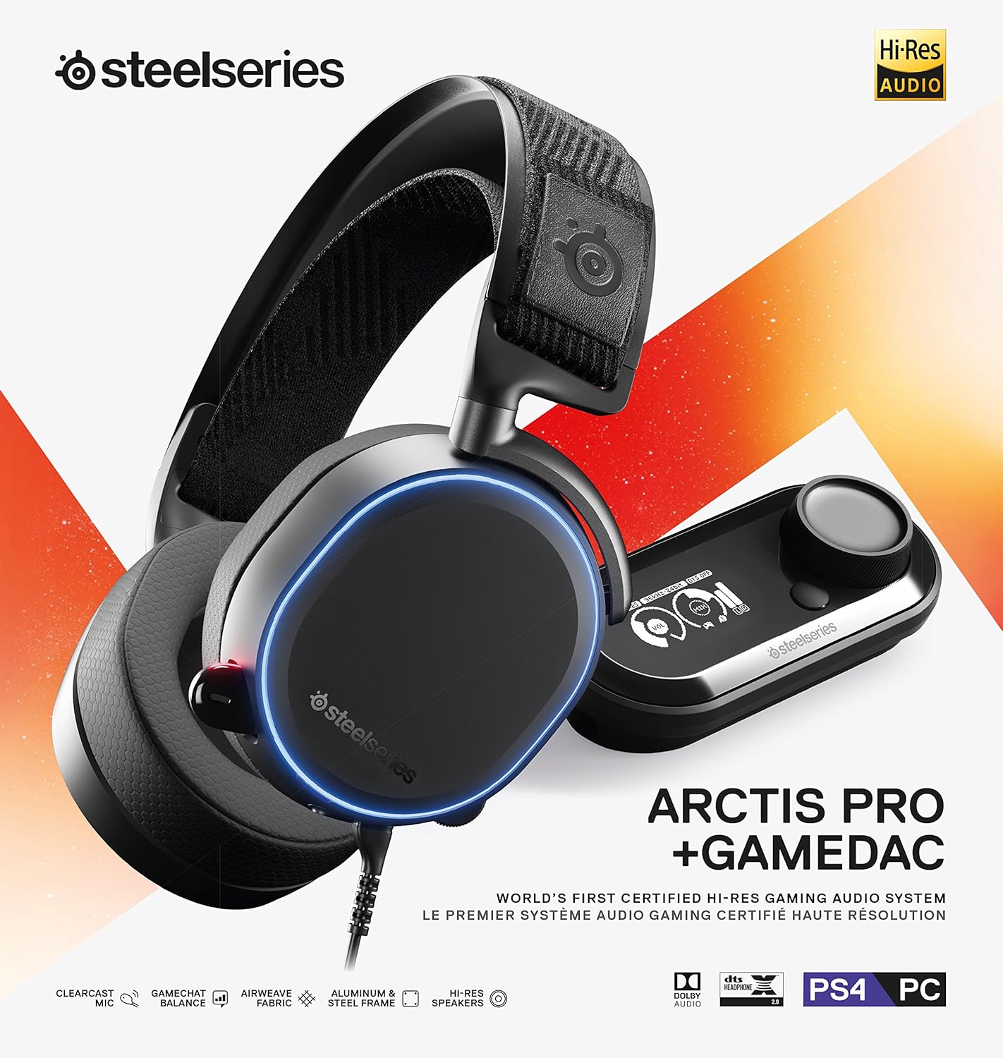 SteelSeries 61453 Arctis Pro GameDAC Hi-Res Gaming Headset