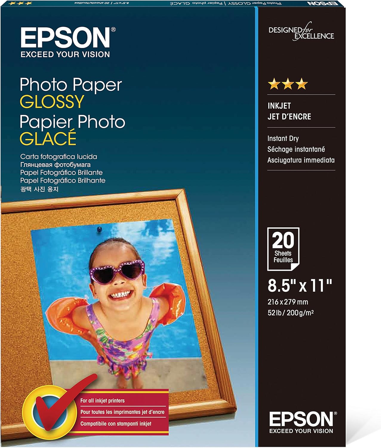 Epson Glossy Photo Paper 8.5x11" 20 Sheets