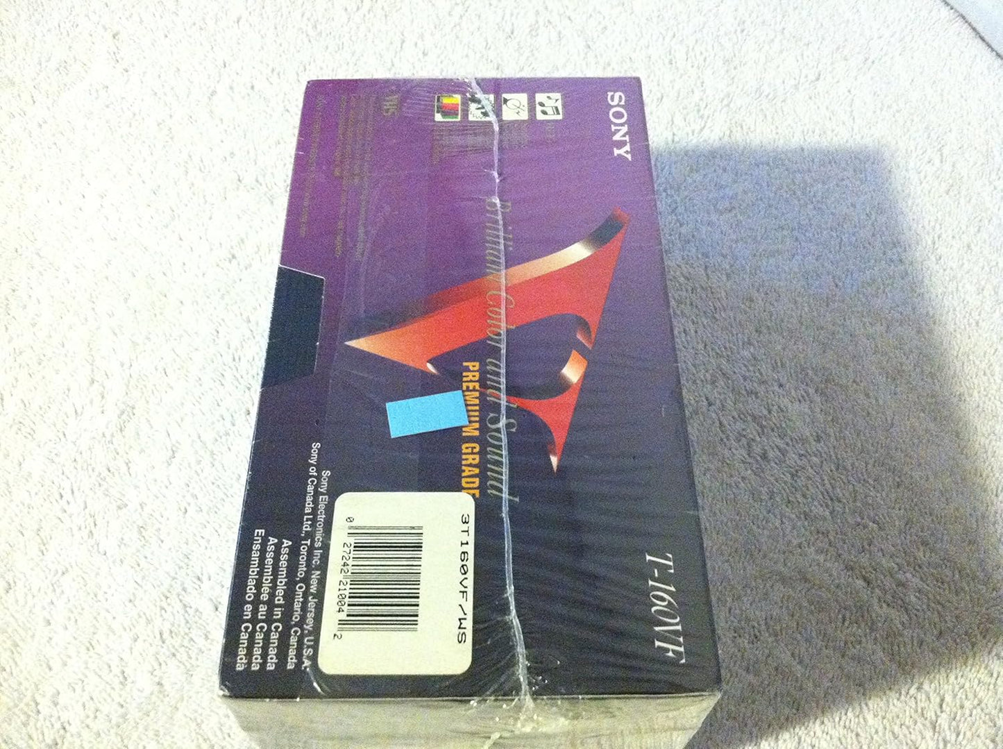 Sony T-160 Premium Grade 8 Hour VHS Tapes - 3 Pack