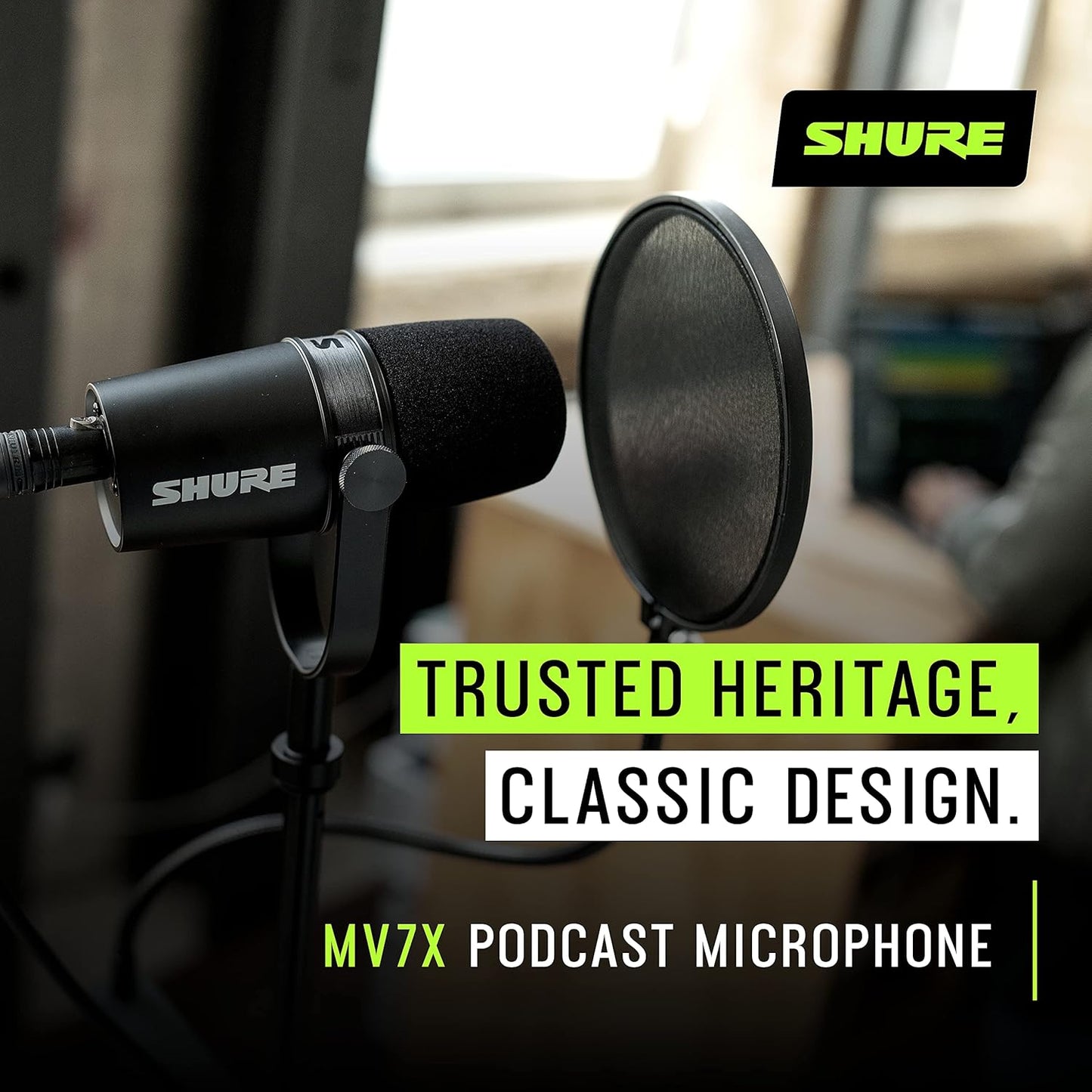Shure MV7X XLR Dynamic Microphone for Podcasting