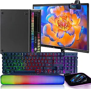 HP ProDesk Desktop RGB Gaming PC Combo Renewed