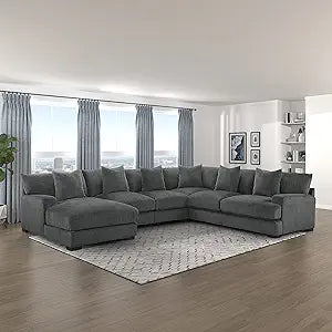 Lexicon Quinby Modular Sectional Sofa 5-Seater Gray