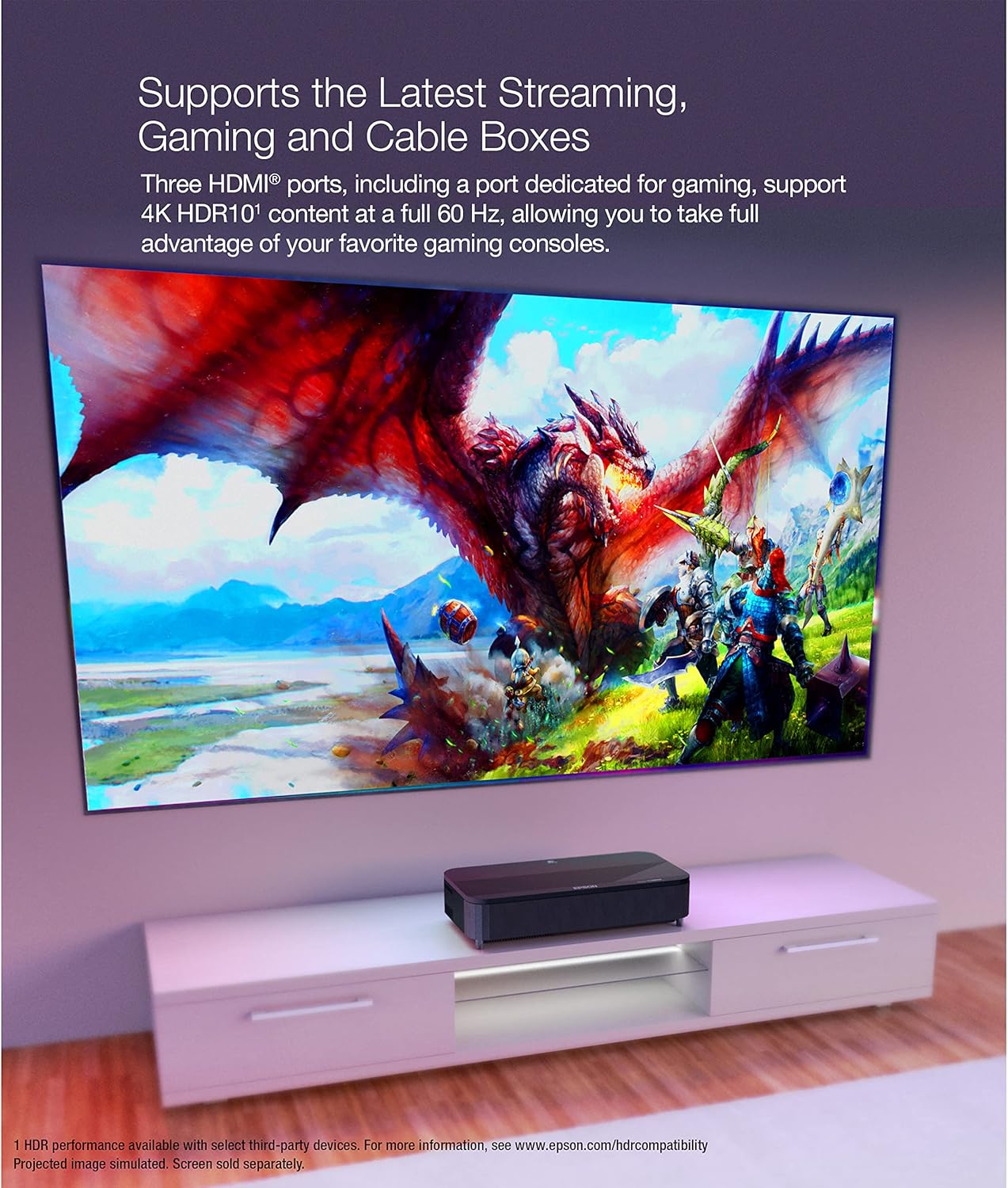 Epson V11HA90120-N LS800 4K Ultra Short Throw Projector (Renewed)