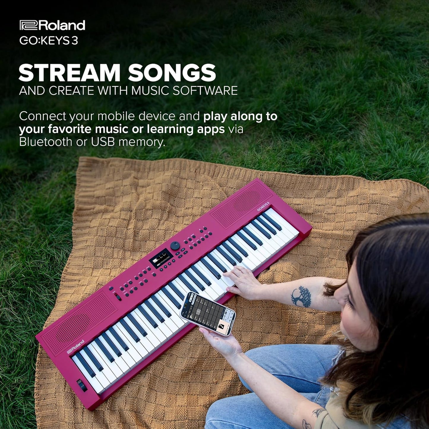 Roland GOKEYS3-MU 61-Note Music Creation Keyboard Blue