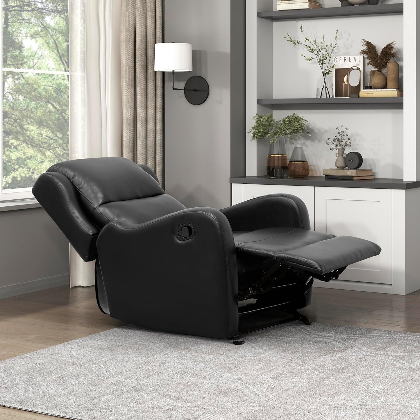 Lexicon 194840244745 Black Glider Recliner Chair
