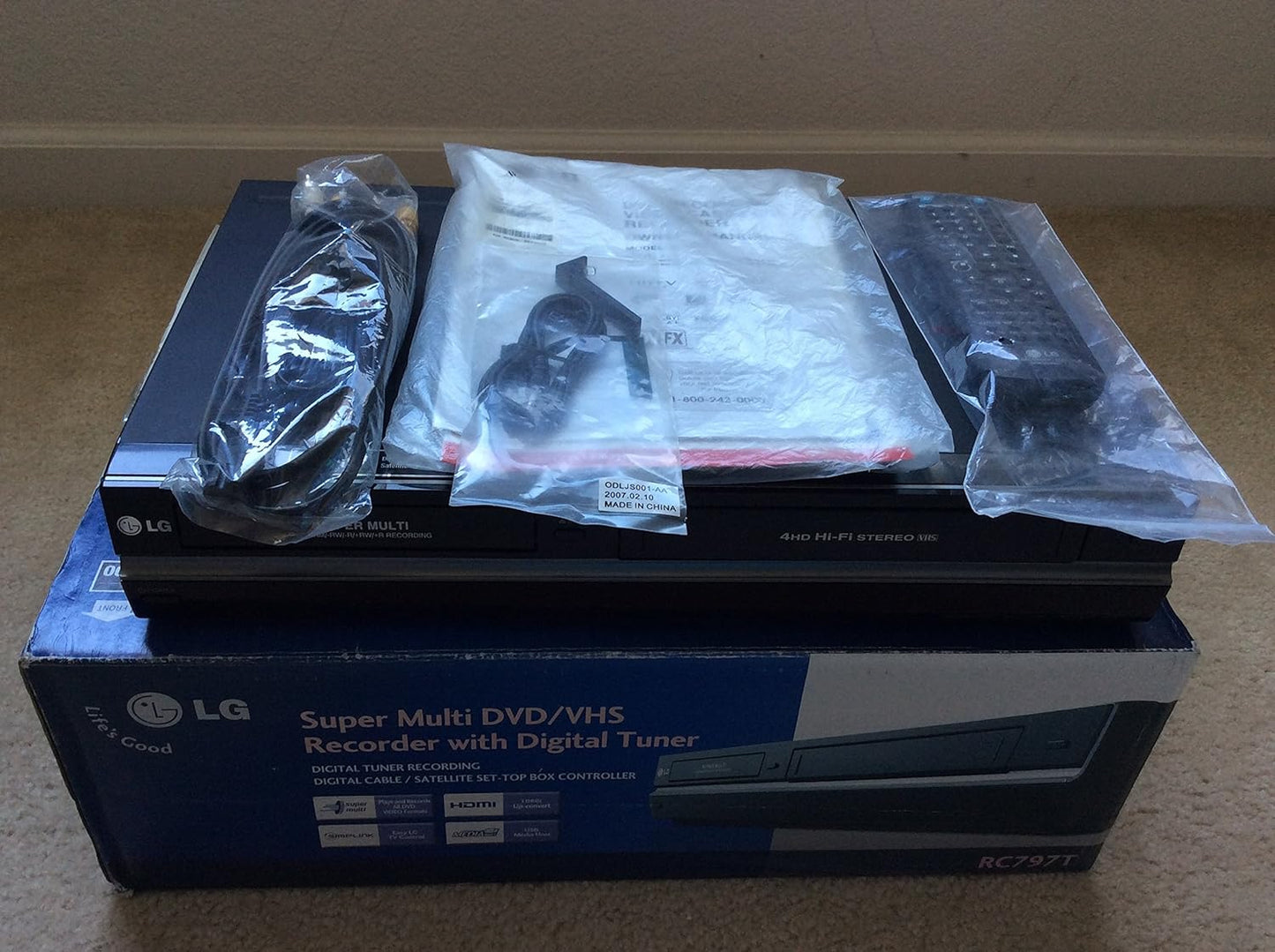 LG RC797T Tunerless DVD Recorder VCR Combo