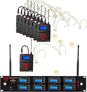 Nady 8W-1KU-HM10-BG-NEUS 8 Channel Wireless Headset Microphone System
