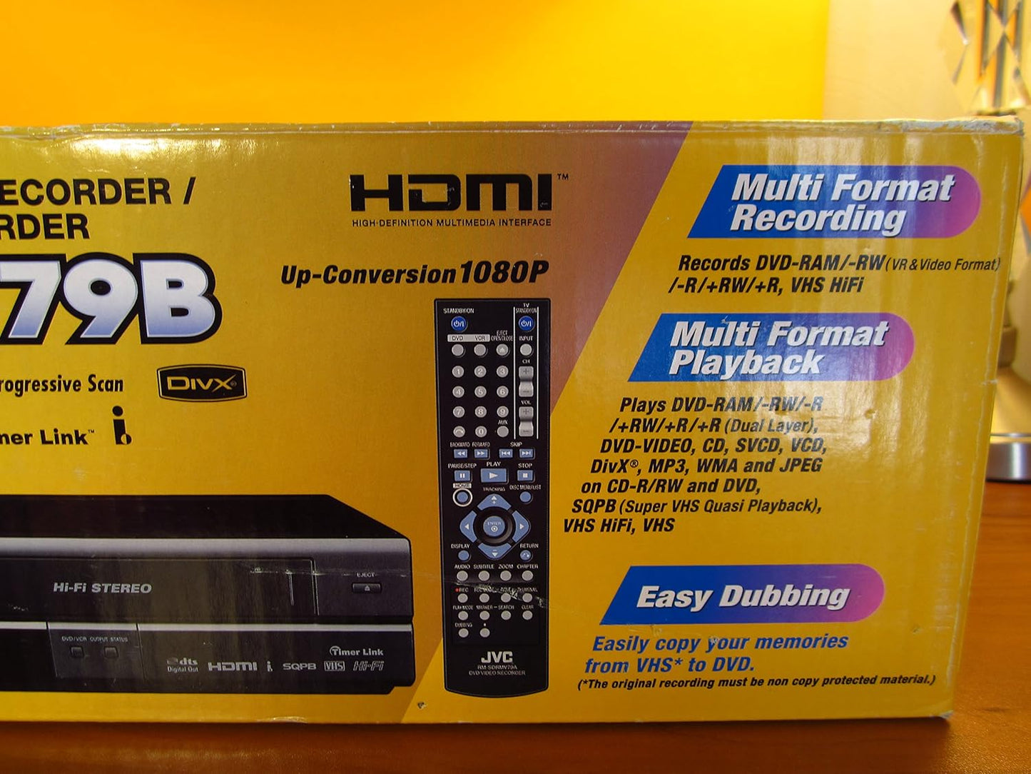 JVC DRMV79B 1080p Upconverting DVD Recorder VCR Combo