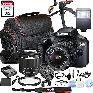 Canon EOS 4000D DSLR 18-55mm Zoom Lens Bundle (Renewed)