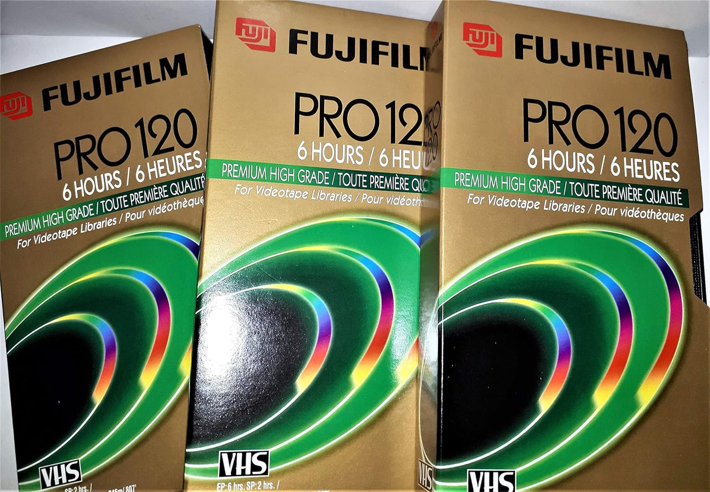 Fujifilm 23022123 PRO T-120 High-Grade VHS Tape 3-Pack