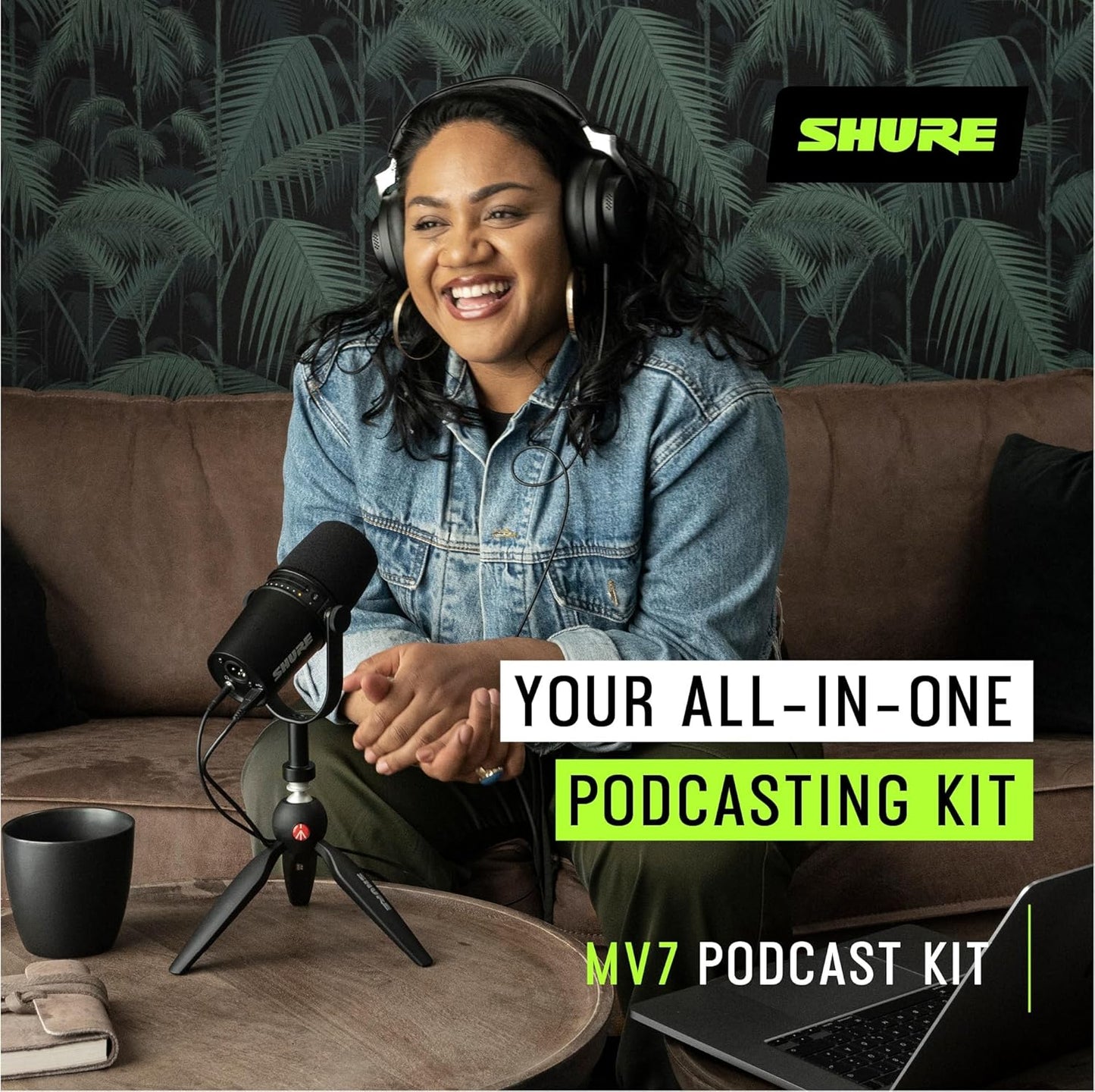 Shure MV7-K-BNDL USB Podcast Microphone with Tripod