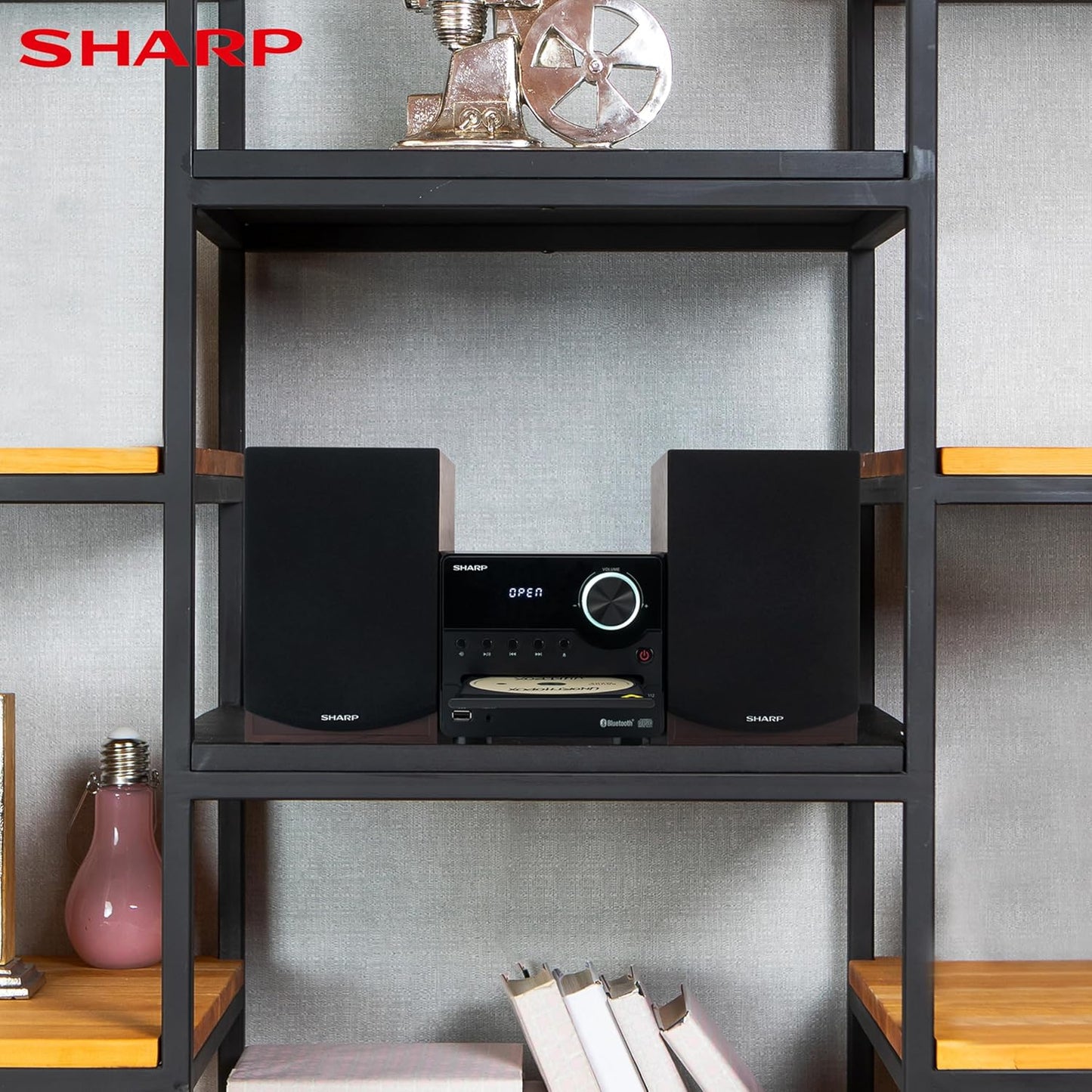 Sharp XL-B512 Bluetooth CD Micro System - Mahogany Oak