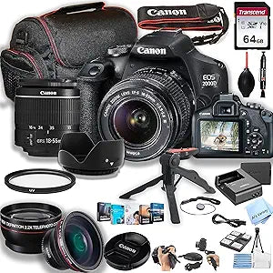 Canon EOS 2000D Rebel T7 DSLR Camera Lens Bundle (Renewed)
