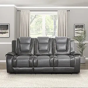Lexicon 194840170136 Hawthorne Gray Reclining Sofa