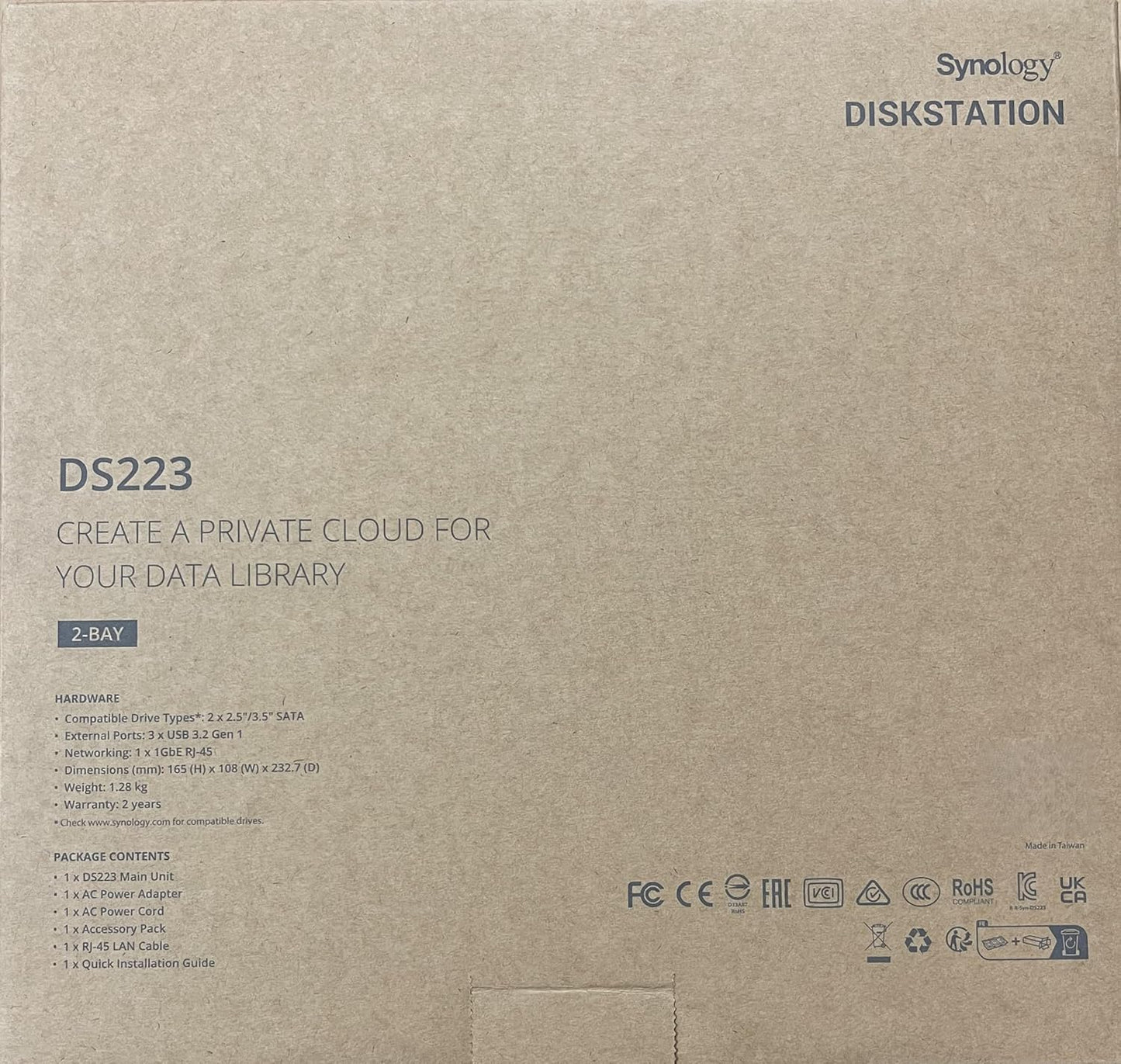 Synology DS223 2-Bay NAS with 24TB IronWolf Drives