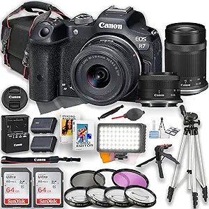 Canon EOS R7 Mirrorless Camera Lens Bundle