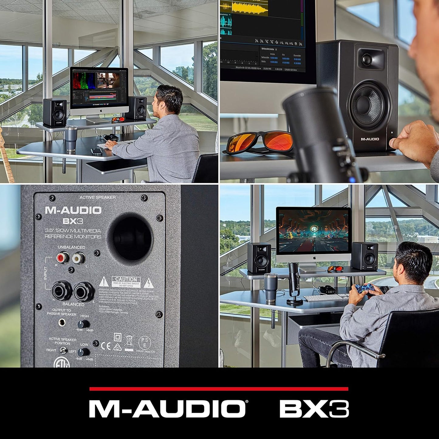 M-Audio BX3 Pair 3.5" Studio Monitor Speakers - 120W