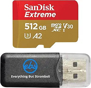 SanDisk 512GB_TF_Extreme Pro_R4 Extreme V30 A2 MicroSD Card Bundle