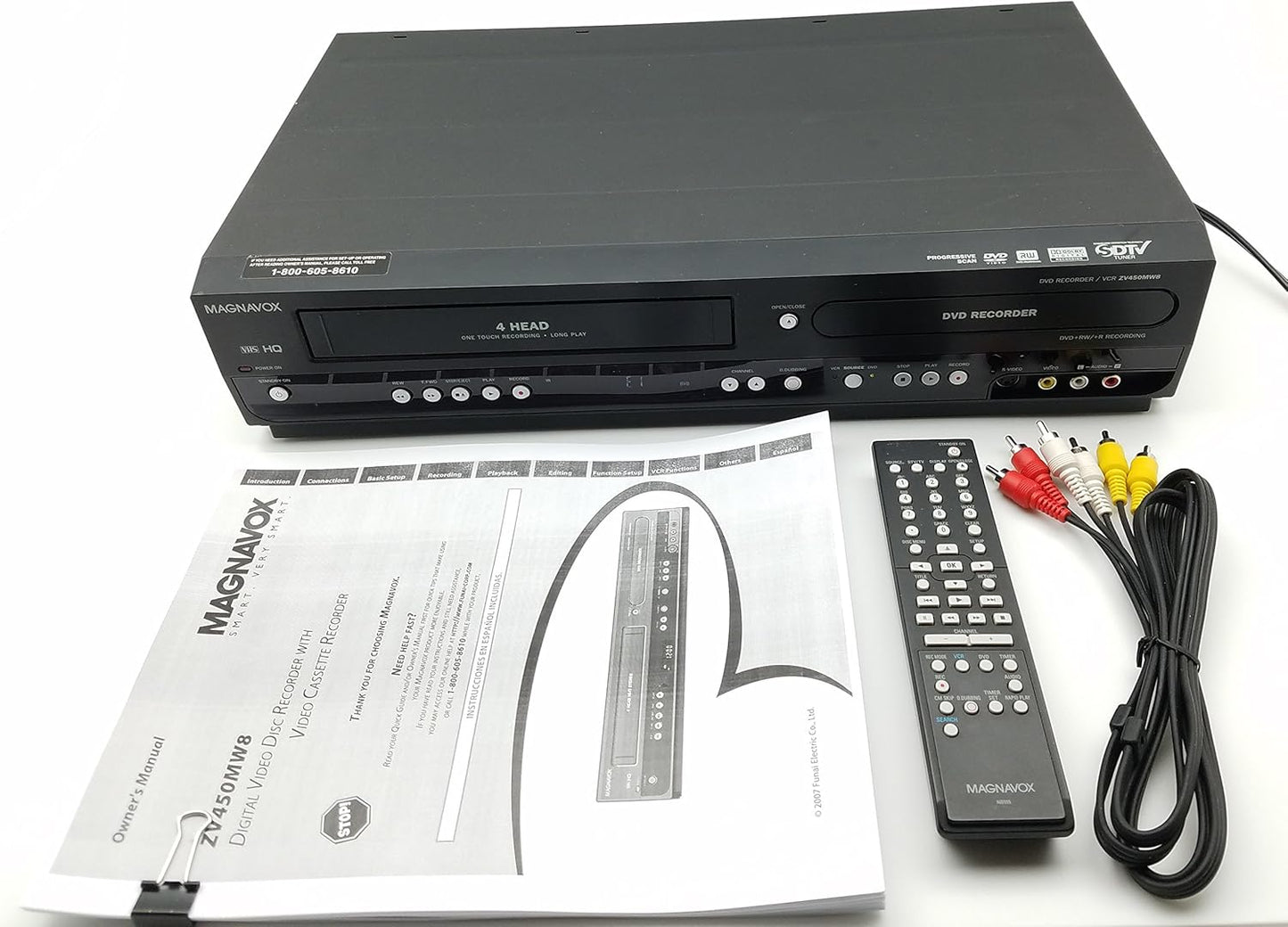 Magnavox ZV450MW8 DVD Recorder VCR Combo Digital Tuner