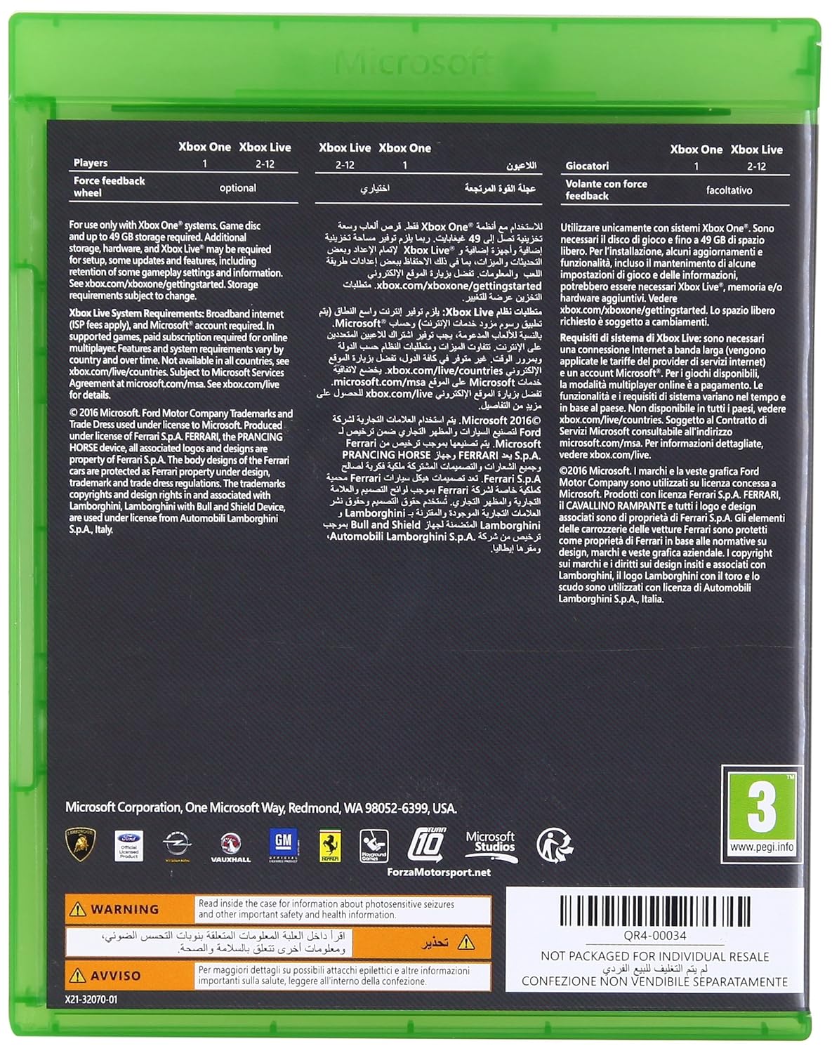 Microsoft PS7-00001 Forza Horizon 3 Xbox One Game