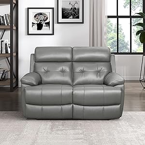 Lexicon 194840170594 Inkwood Gray Double Reclining Loveseat