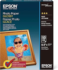Epson S041649 8.5x11 Glossy Photo Paper 50 Sheets